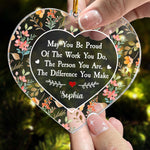 Thank You Gifts For Boss, Coworkers, Friends - Be Proud Of The Work You Do - Personalized Acrylic Ornament