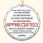 Thank You Gifts For Boss, Coworkers, Friends - You Are Amazing - Personalized Ceramic Ornament