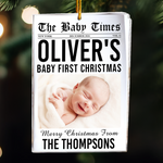 The Baby Times - Baby's First Christmas - Personalized Acrylic Photo Ornament