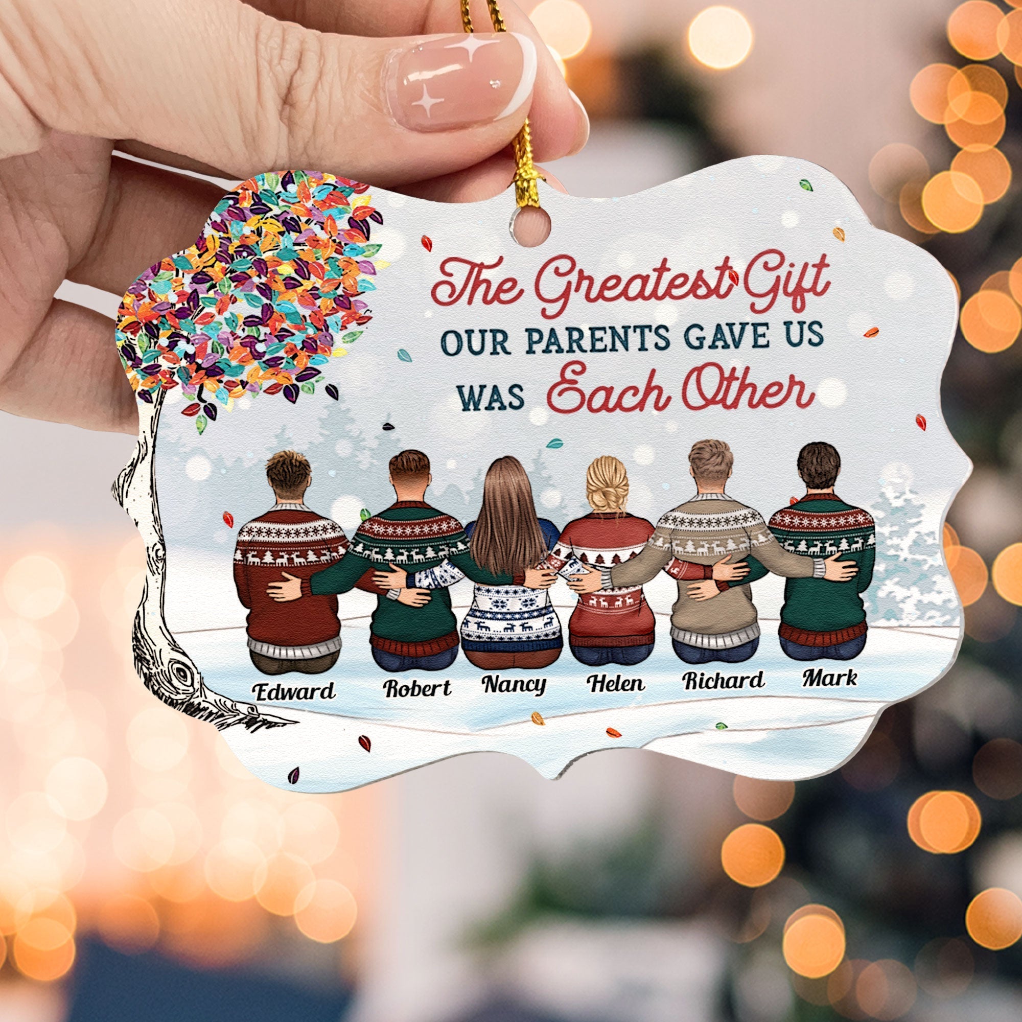 The Greatest Gift Our Parents Gave Us Was Each Other - Personalized Circle Acrylic Ornament - Christmas Gift For Family Members, Brothers, Sisters