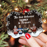 The Love Between Family Is Forever - Personalized Aluminum Ornament - Christmas Gift Family Ornament For Dad, Mom, Children - Family Hugging