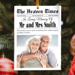 The Memory Times - In Loving Memory Of Mom, Dad, Family - Personalized Acrylic Photo Ornament