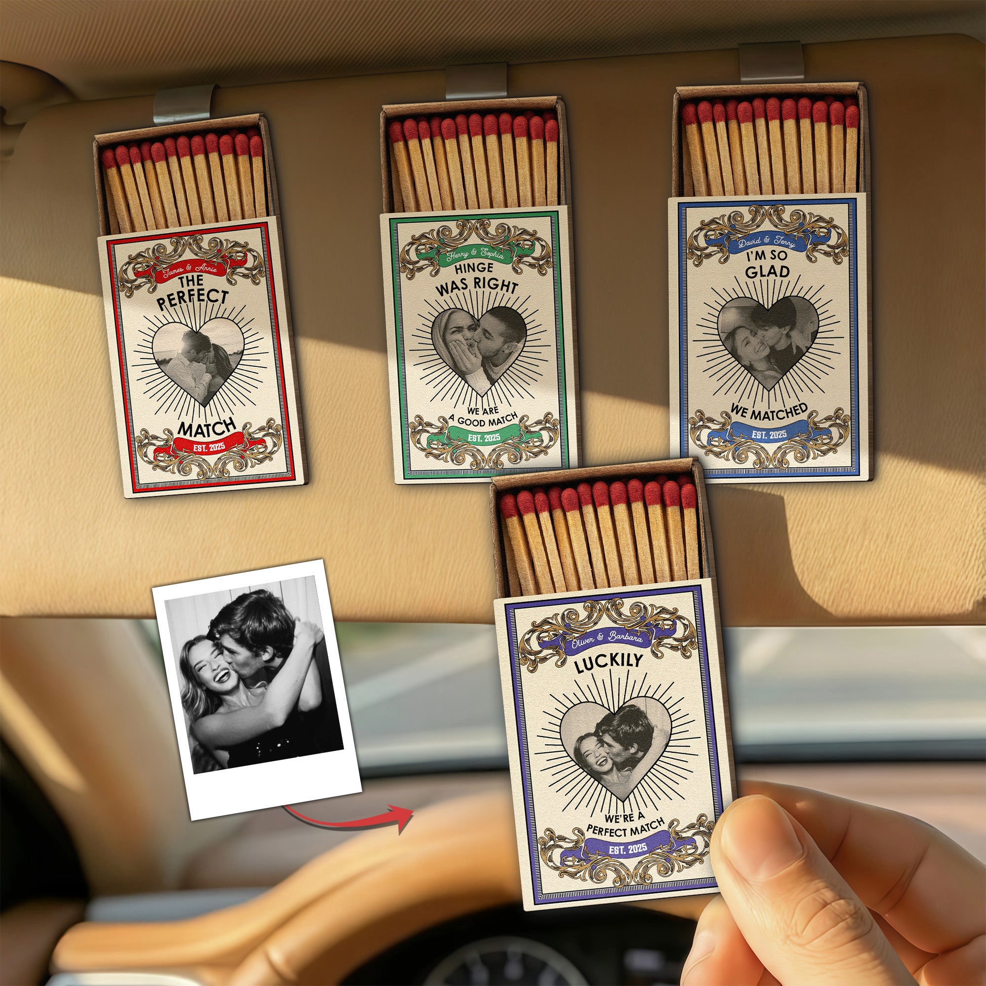 The-Perfect-Match-Vintage-Photo-Gifts-For-Couples-Personalized-Wooden-Car-Visor-Clip_1
