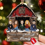 There Is No Greater Gifts Than Family Red Barn - Up To 15 People - Personalized Wooden Ornament