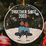 Together Since Christmas Gift For Couple - Personalized Circle Acrylic Ornament