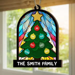 Tree Family Christmas - Personalized Family Suncatcher Ornament