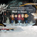 Work Besties Through Another Year - Personalized Acrylic Ornament - Funny, Birthday, Christmas Gift For Coworkers, Colleagues, Friends, Office Besties