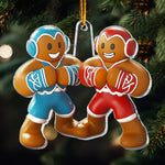 Wrestling Gingerbread Christmas Ornament - Flat Ornament - Personalized Acrylic Ornament