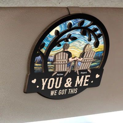 You & Me We Got This - Personalized Wooden Car Visor Clip