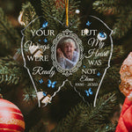 Your Wings Were Ready But My Heart Was Not - Personalized Custom Shaped Acrylic Ornament - Christmas, memorial Gift For Family, Mom, Dad, Daughter, Son