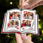 Book Shaped Christmas - Personalized Acrylic Family Photo Ornament