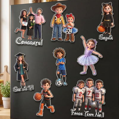 Cartoon Your Photo - For Family, Kids, Grandkids, Pet Lovers, Couple - Personalized Magnet
