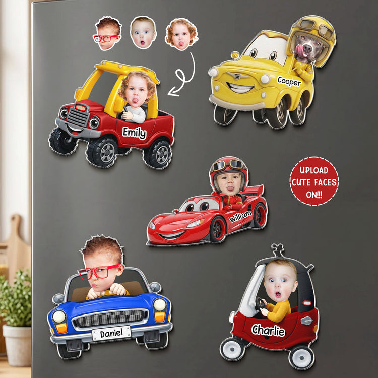 custom-cute-kids-face-racing-cars-personalized-magnet-1