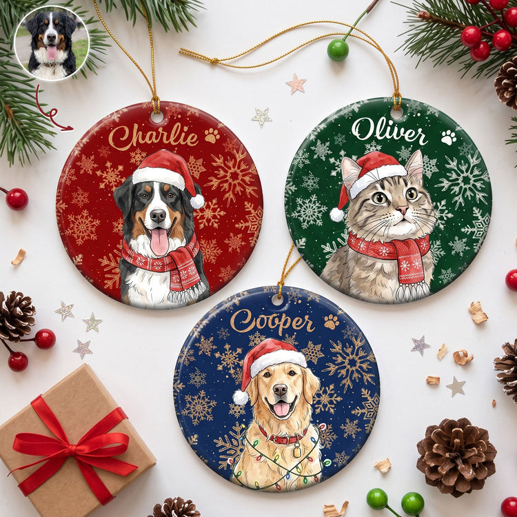 custom-pet-portrait-watercolor-art-snowflake-christmas-personalized-ornament-1