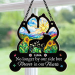 You Left Paw Prints Forever On Our Hearts - Personalized Window Hanging Suncatcher Ornament