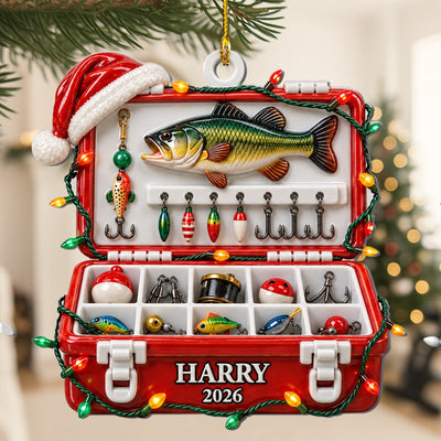 Fishing Tackle Box 3D Ornament For Fisherman, Dad Fishing Man Gifts - Personalized Ornament