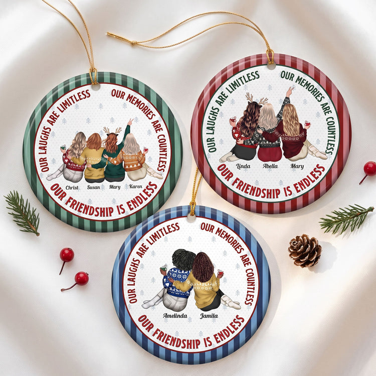 our-friendship-is-endless-striped-pattern-christmas-gifts-for-friends-personalized-ornament-1