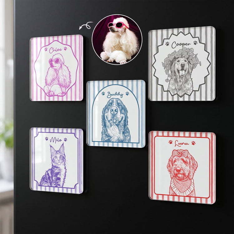 turn-pet-photo-into-art-gifts-for-dog-lovers-cat-lovers-vintage-frame-personalized-magnet-1