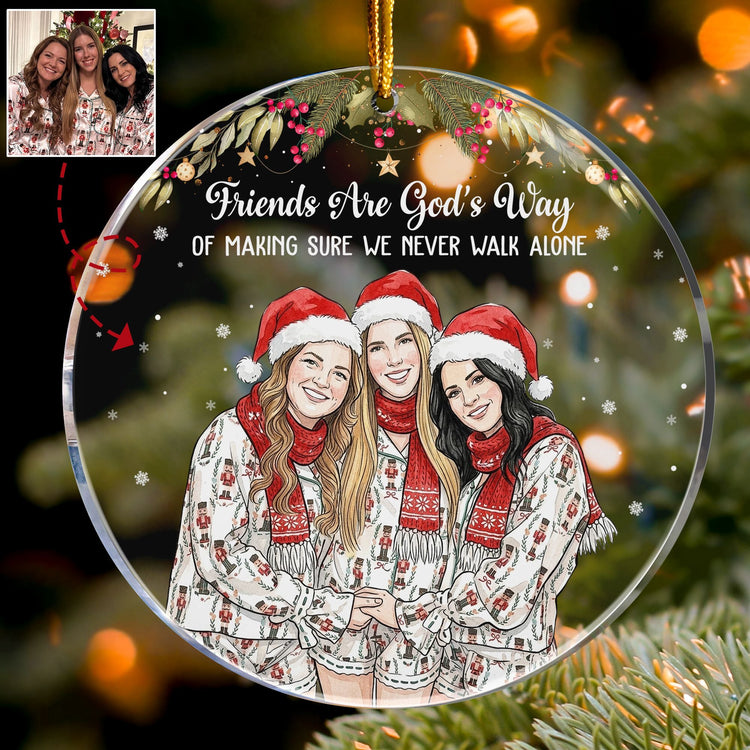 we-never-walk-alone-custom-photo-watercolor-besties-gift-personalized-ornament-1